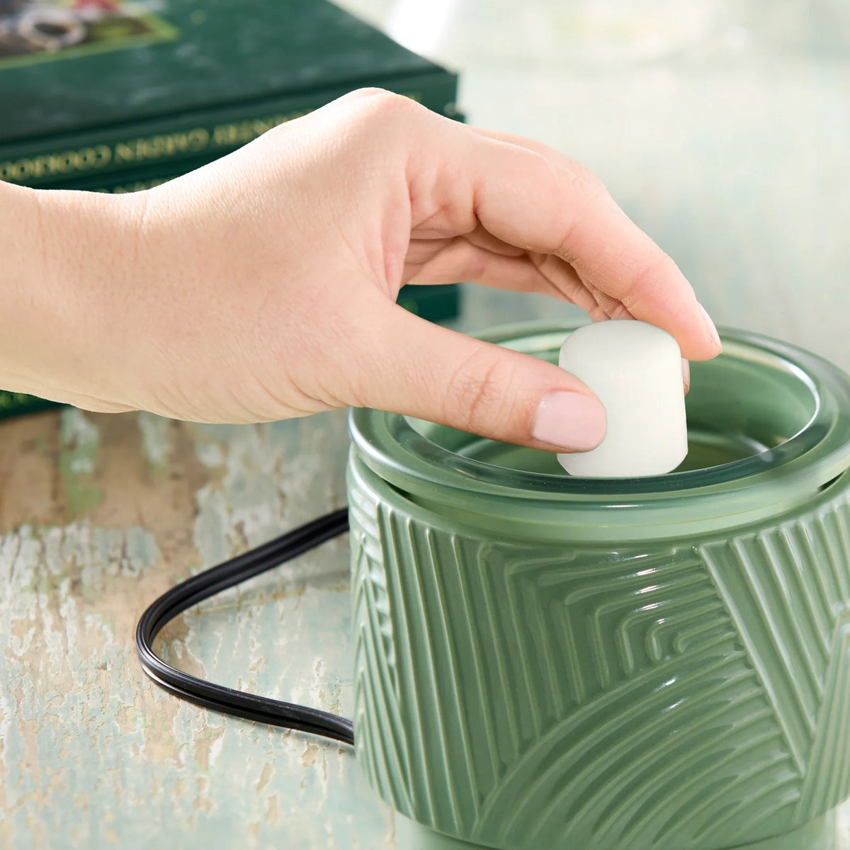 Electric Wax Melt Warmer With Green Finish