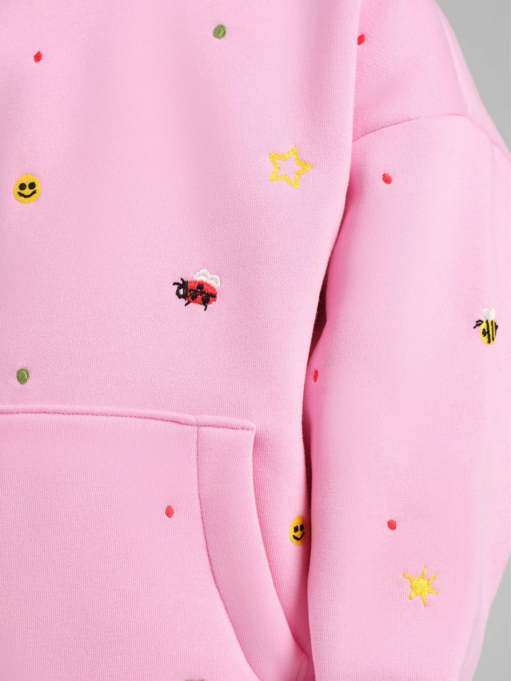 Kids Embroidered Hoodie - Peony