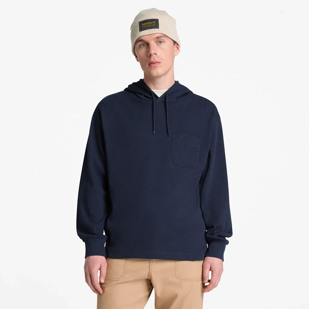 Men's Waffle-Knit Hooded Sweatshirt