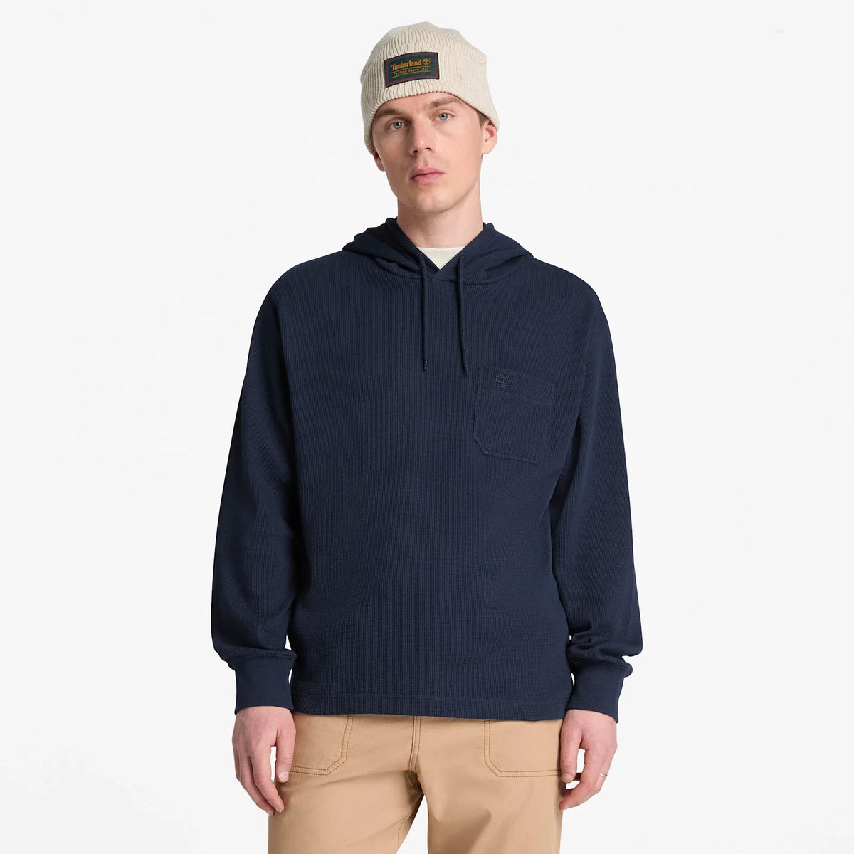 Men's Waffle-Knit Hooded Sweatshirt