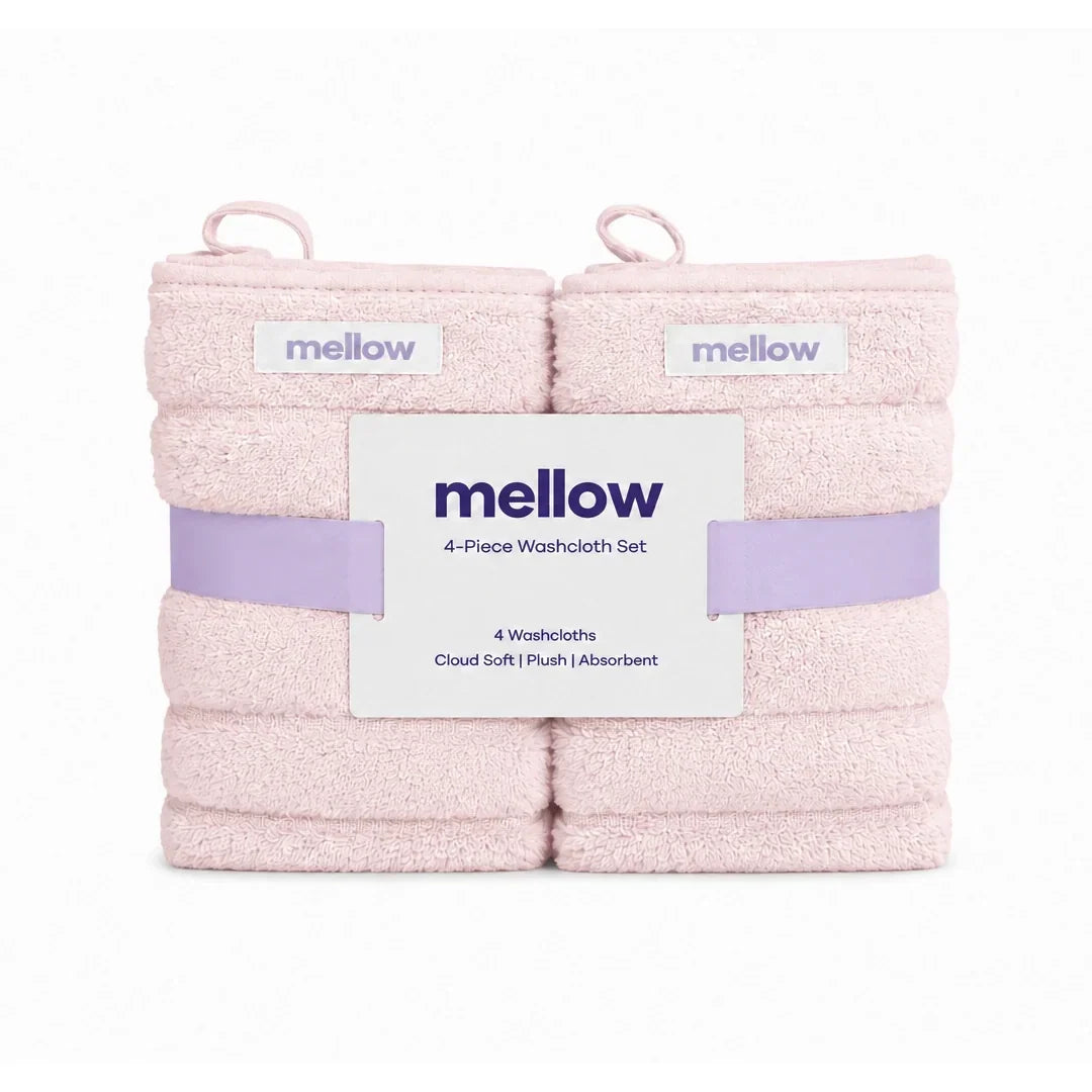 Ribbed Washcloths, 4-Pack - Pink