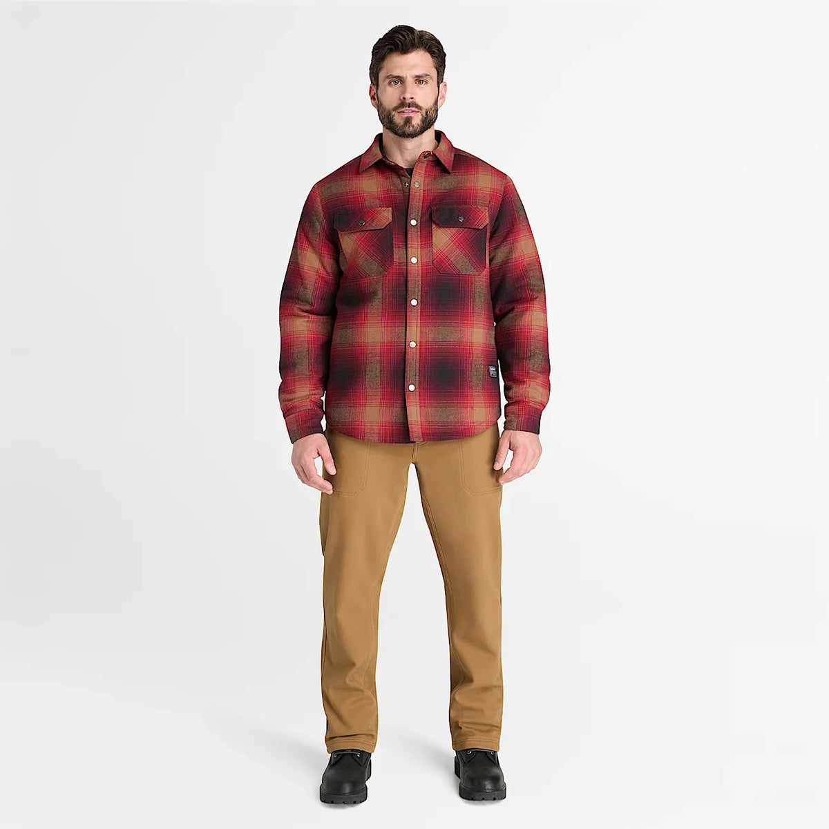 Men's Fleece-Lined Flannel Shirt Jacket