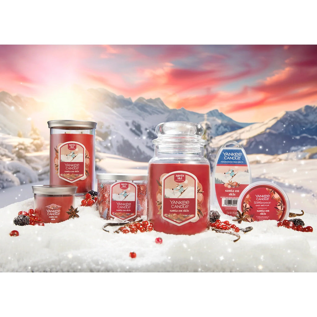 Large Tumbler Candle - Santa Skiing