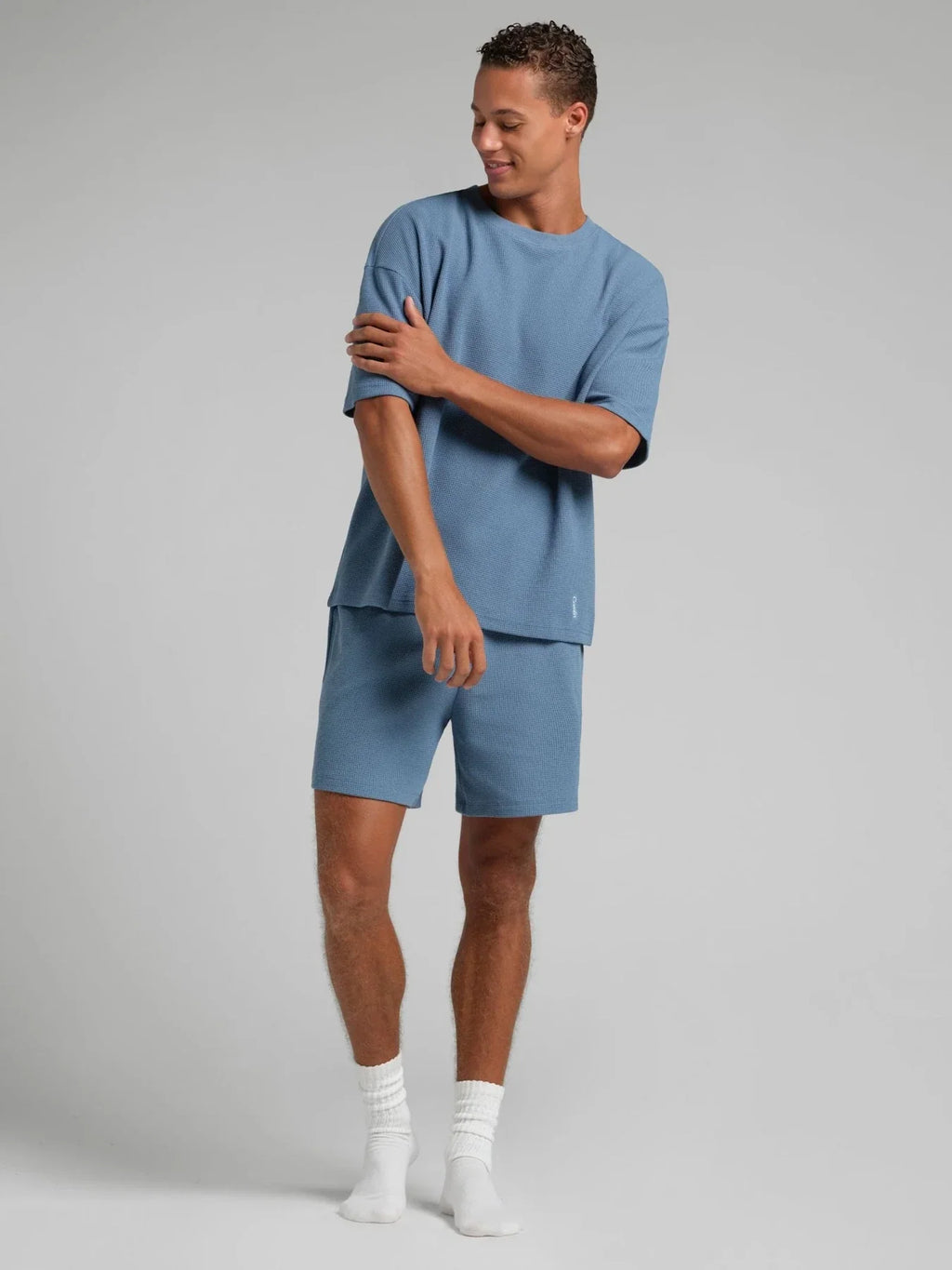 Waffle-Knit Lounge T-Shirt - Harbor