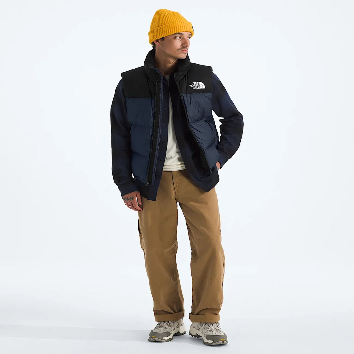 Men's Down Puffer Vest - Navy and Black