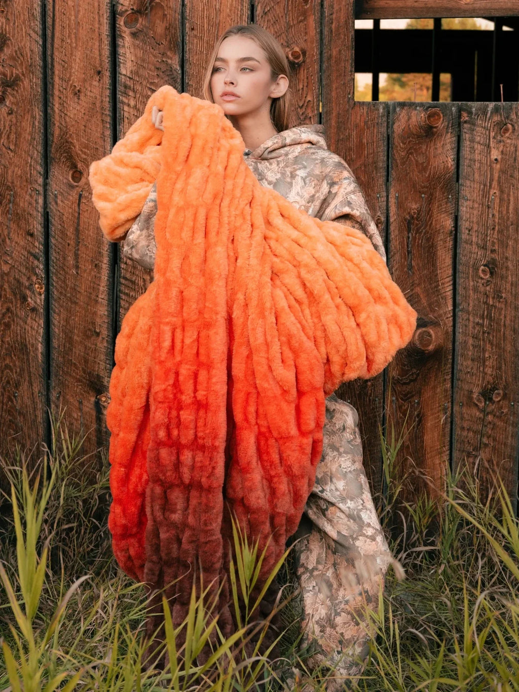 Kids Ombre Throw Blanket - Pumpkin