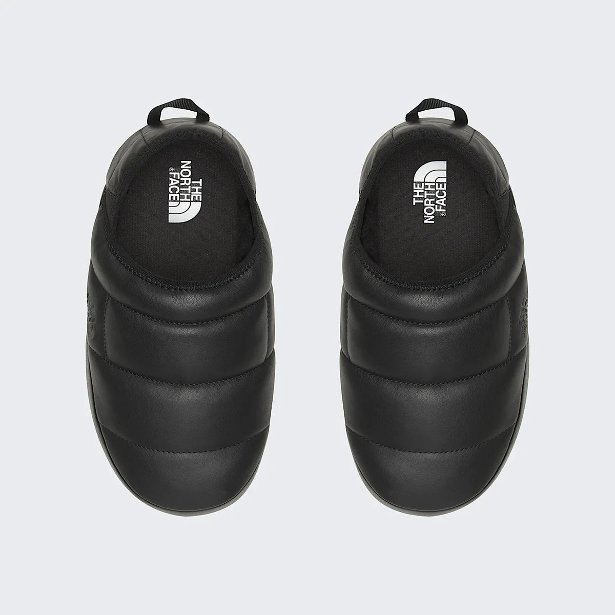 Leather Insulated Mule Slippers - Black