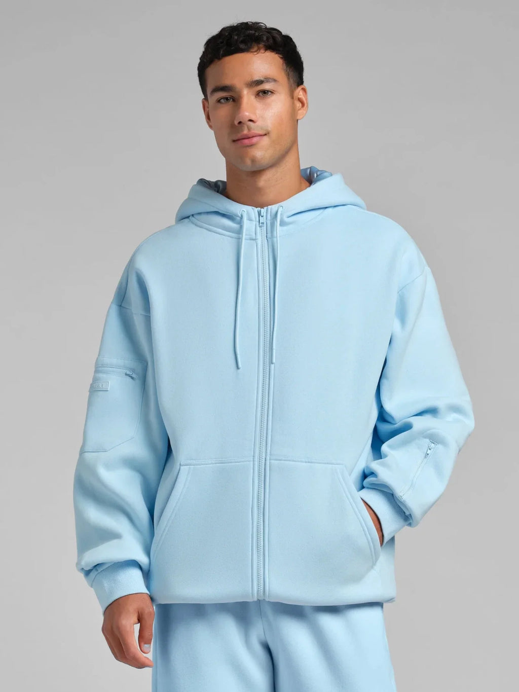 Full-Zip Travel Hoodie - Baby Blue