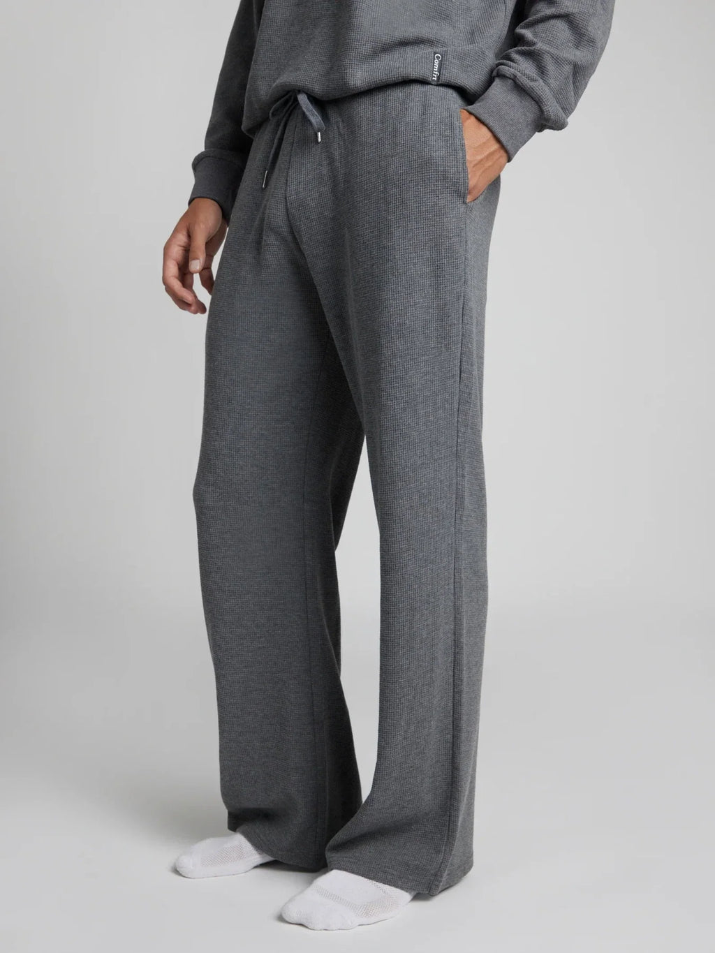 Waffle-Knit Lounge Pants - Sage Green