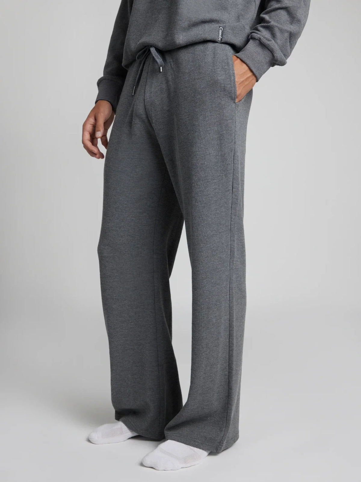 Waffle-Knit Lounge Pants - Sage Green