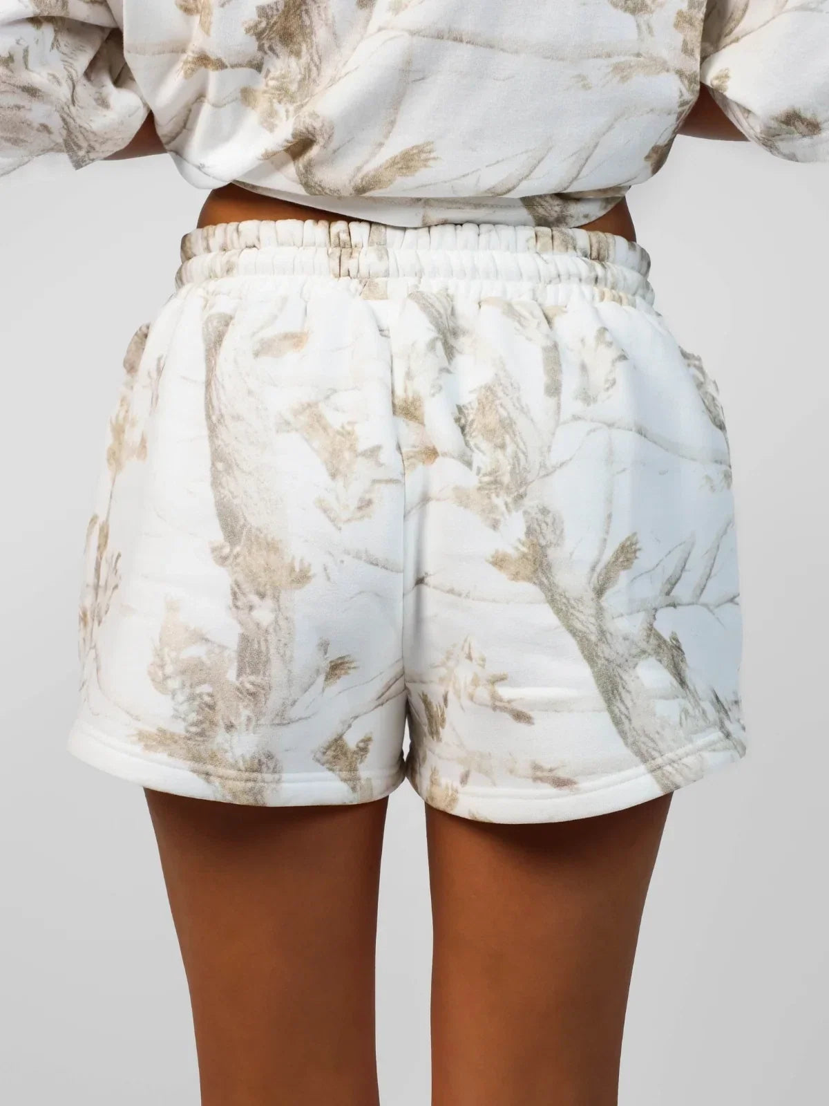 Camouflage Print Lounge Shorts - White Oak