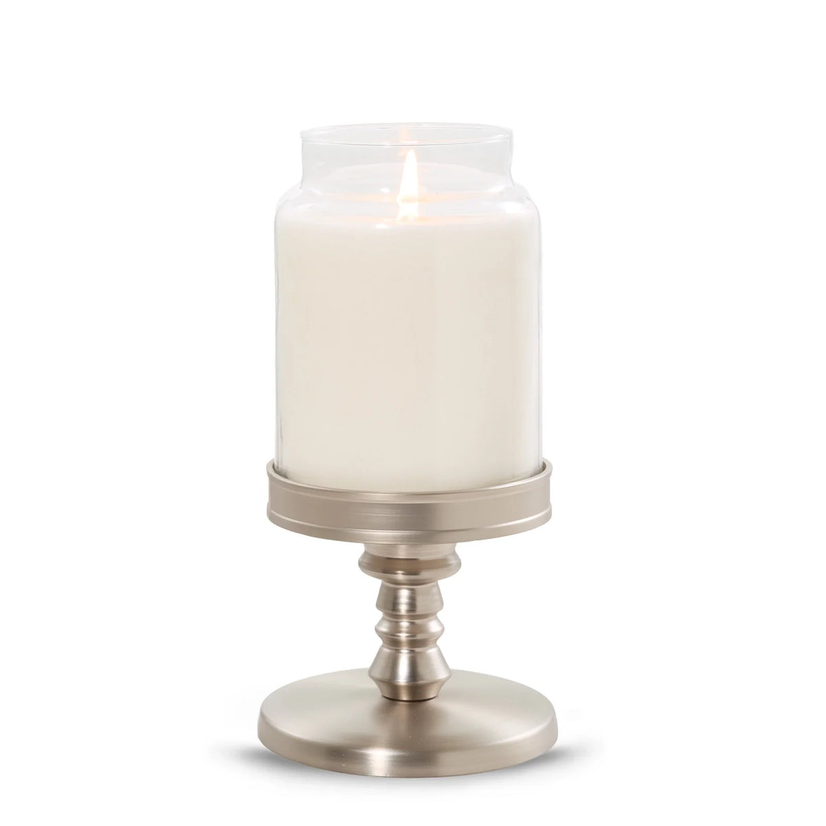 Silver Jar Candle Pedestal