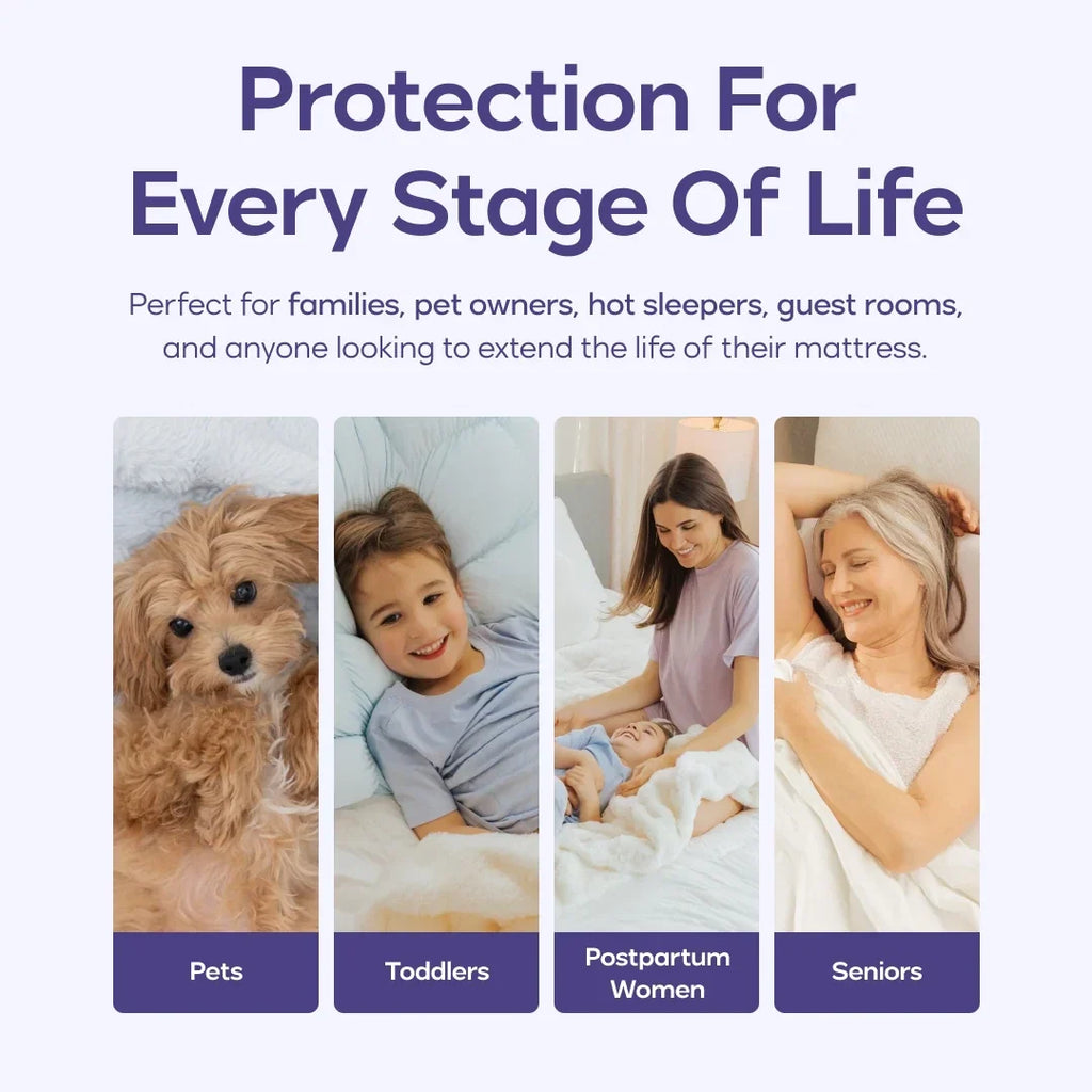 Waterproof Queen Mattress Protector - White