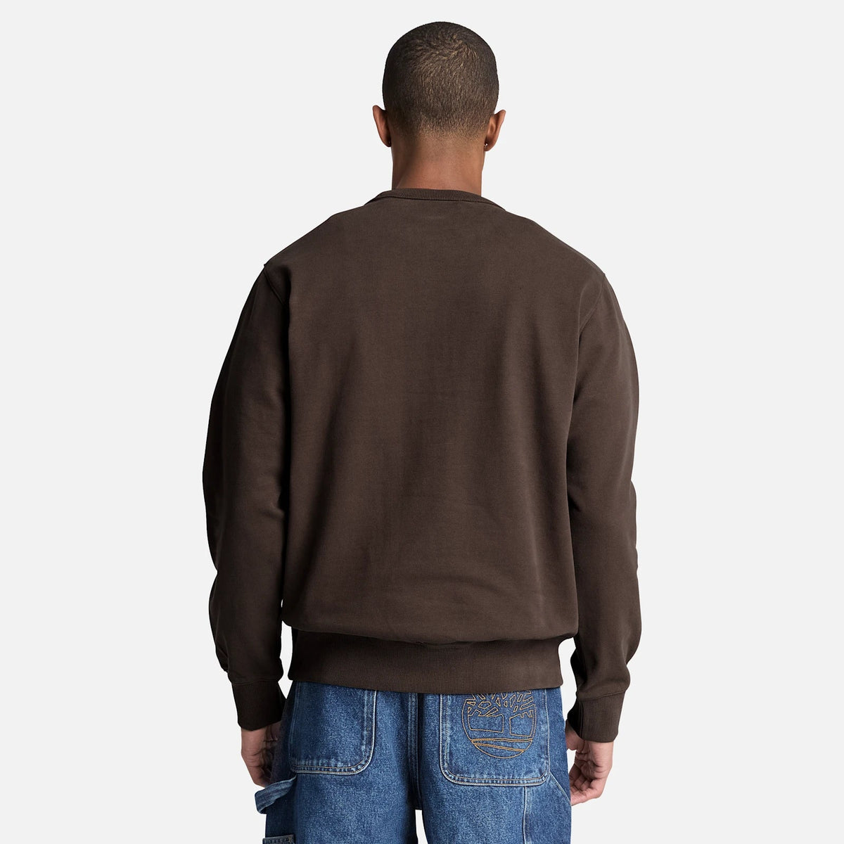 Men's Crewneck Sweatshirt With Leather Patch