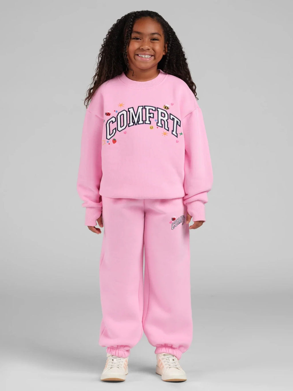 Kids Appliqué Crewneck Sweatshirt - Peony