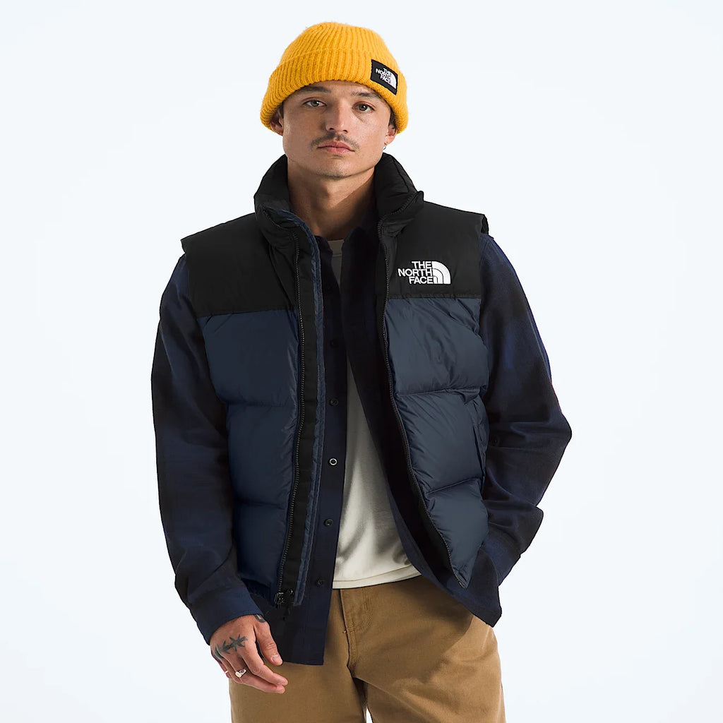 Men's Down Puffer Vest - Navy and Black