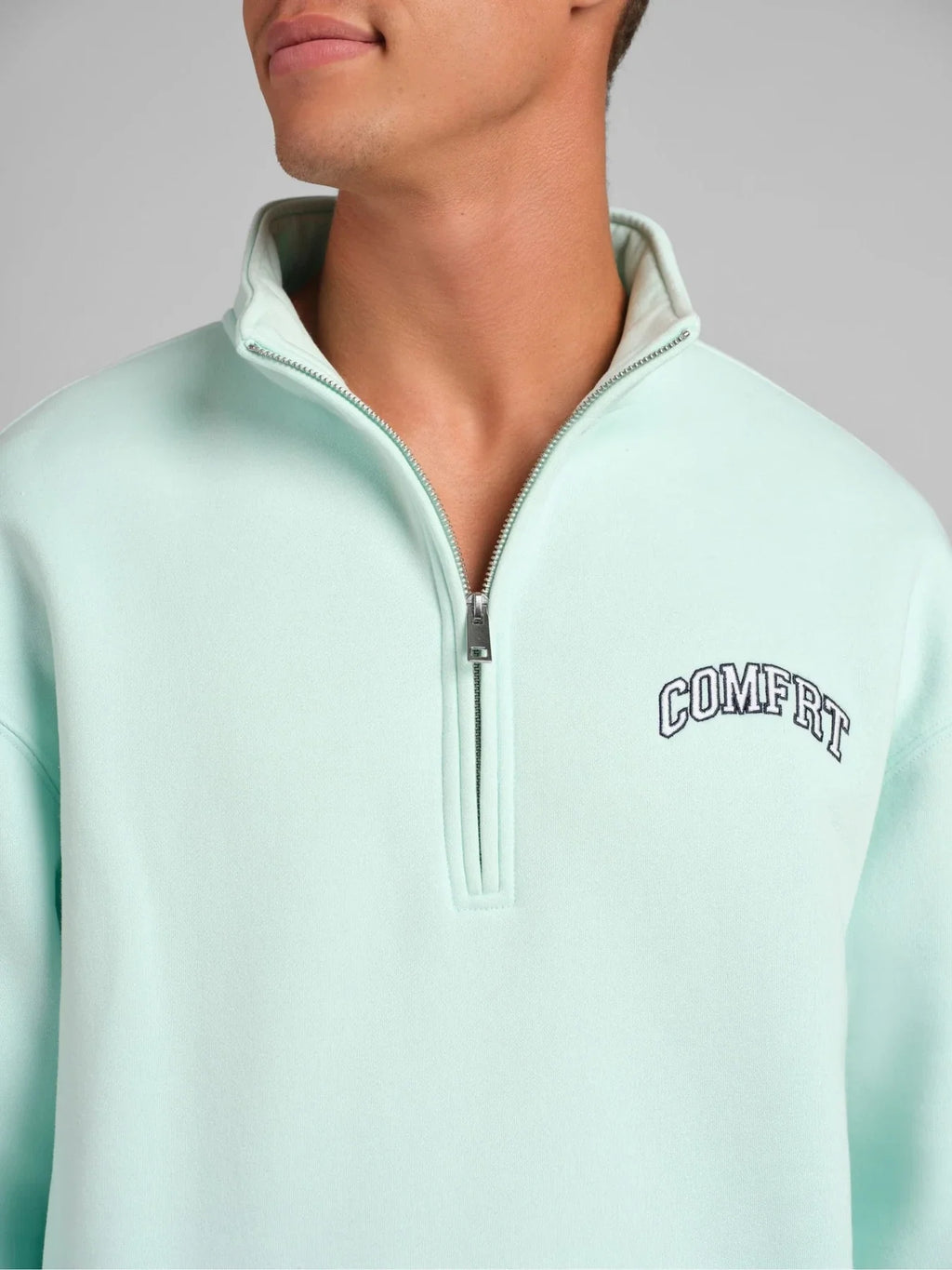 Quarter-Zip Sweatshirt - Aqua