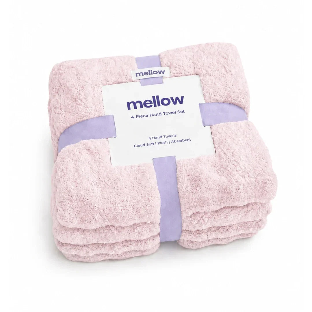 Textured Hand Towels, 4-Pack - Pink