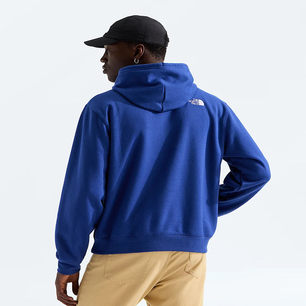Unisex Embroidered Relaxed-Fit Hoodie - Blue