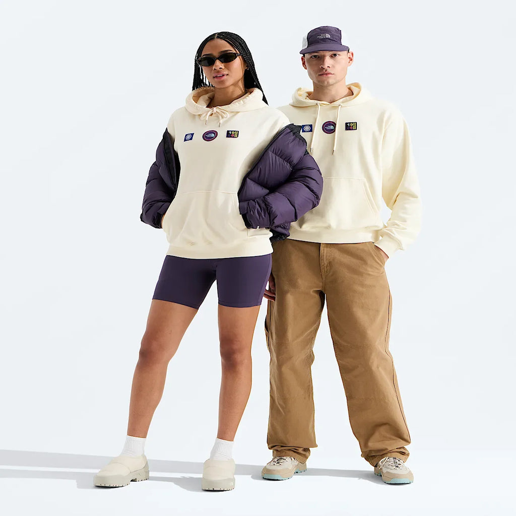 Unisex Graphic Relaxed-Fit Hoodie - Cream
