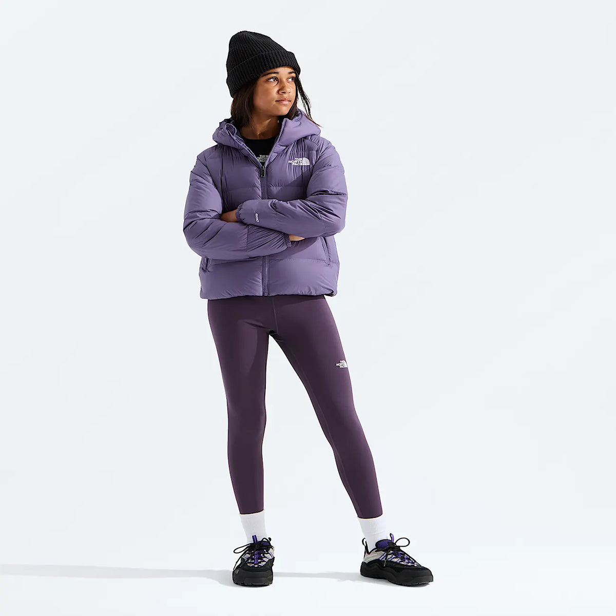 Girls' Hooded Insulated Jacket - Plum