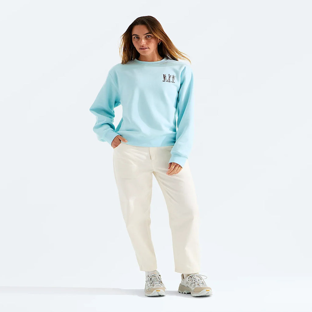 Women's Relaxed Embroidered Crew Sweatshirt - Blue