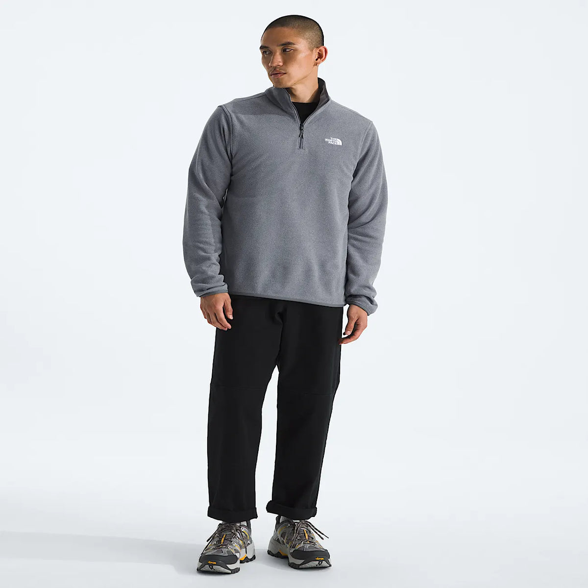 Men's Quarter-Zip Fleece Jacket - Grey