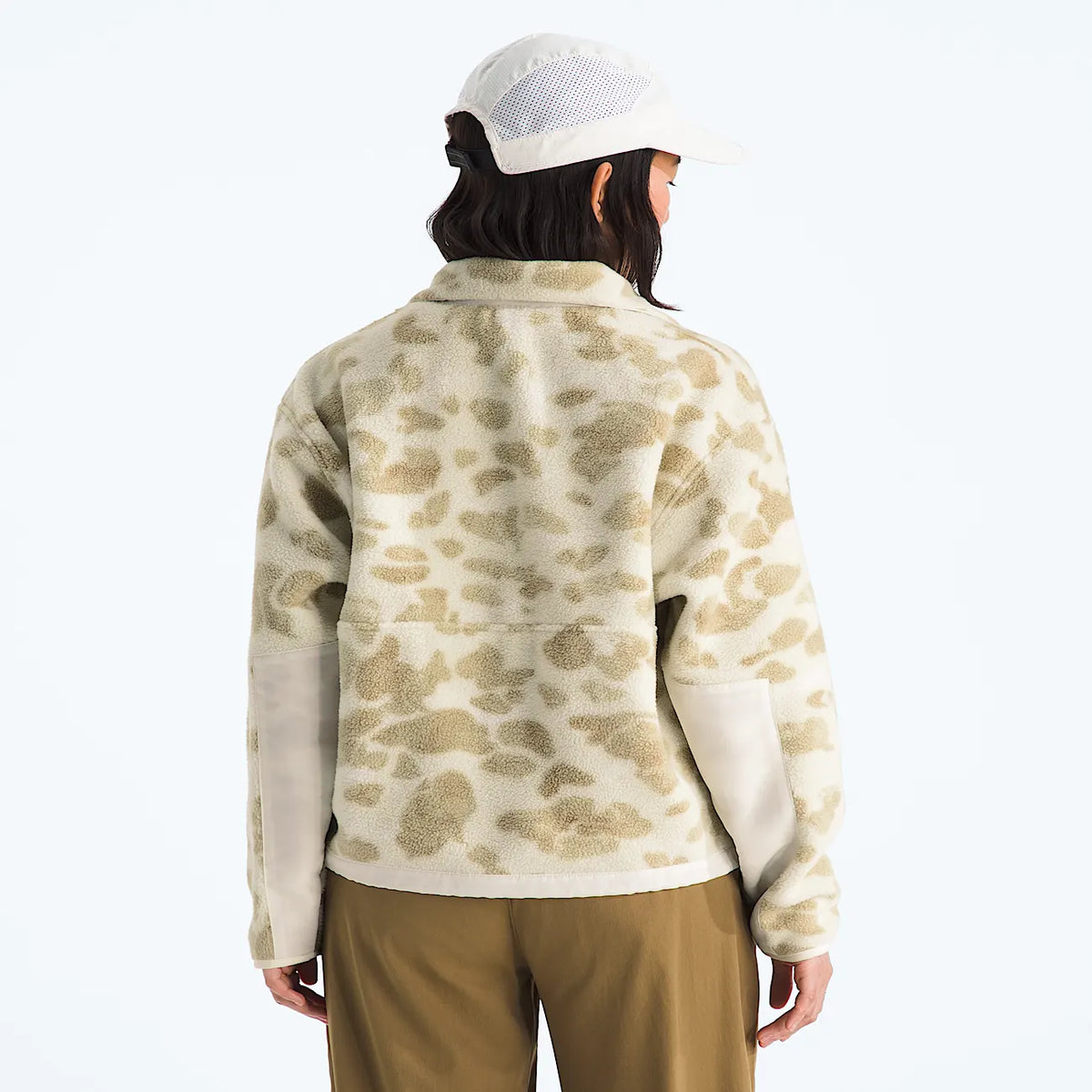 Women's Printed Full-Zip Fleece Jacket - Khaki