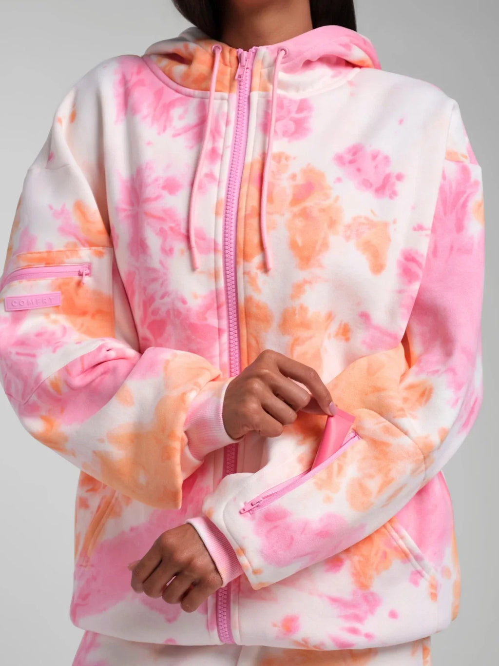 Zip-Front Travel Hoodie - Sunset