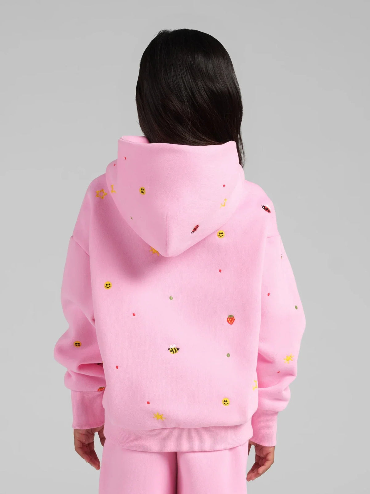 Kids Embroidered Hoodie - Peony