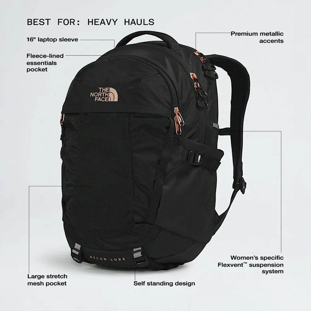 Women's School Backpack - Black/Coral