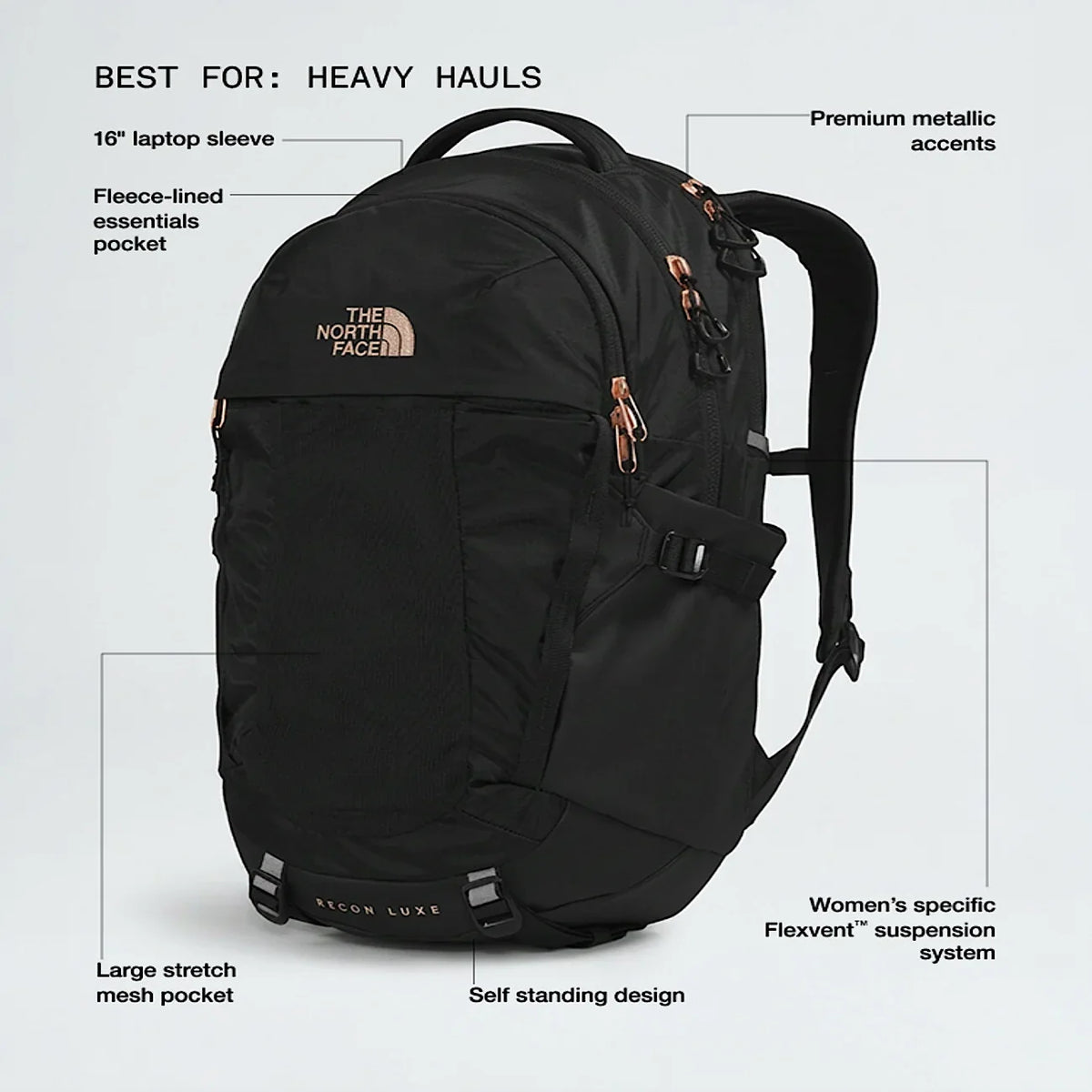 Women's School Backpack - Black/Coral