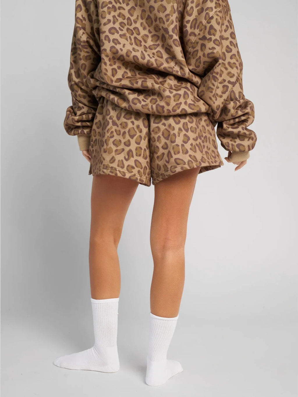 Lounge Shorts - Brown Leopard
