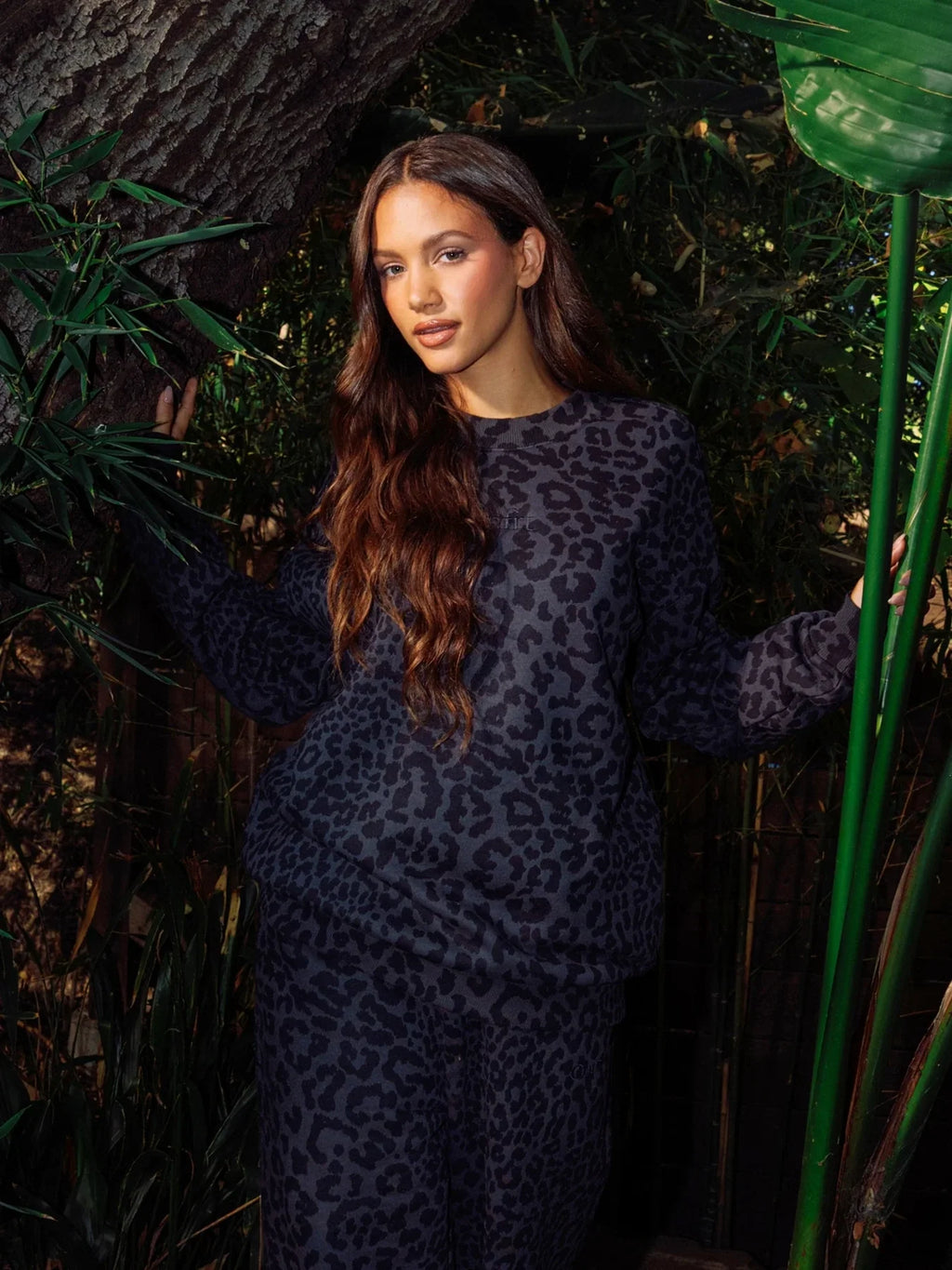 Crewneck Sweatshirt - Midnight Leopard