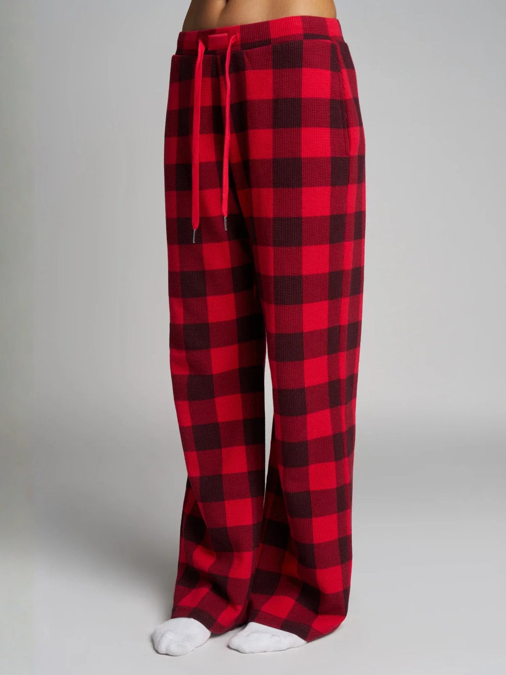 Waffle-Knit Lounge Pants - Sage Green