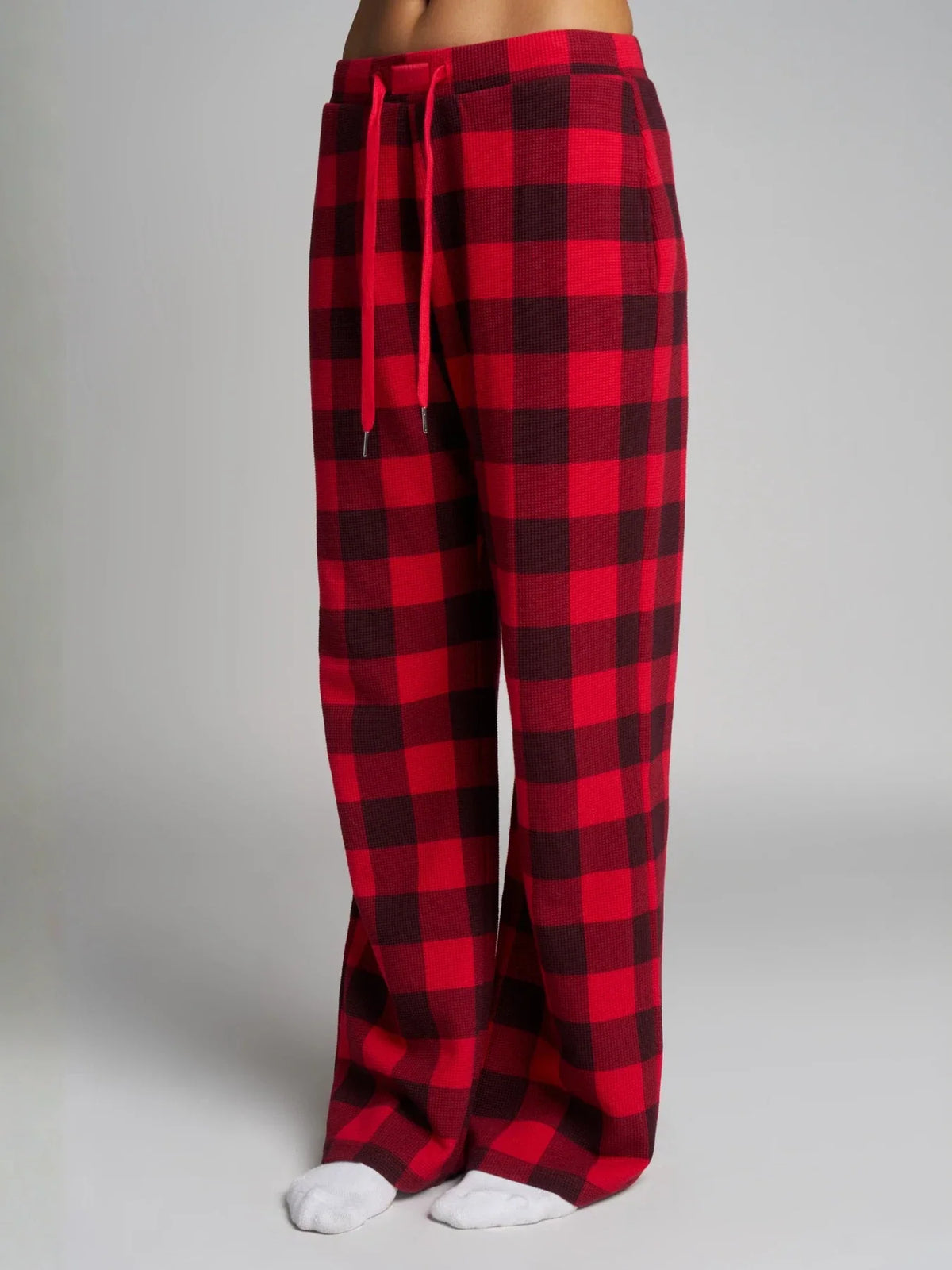Waffle-Knit Lounge Pants - Sage Green