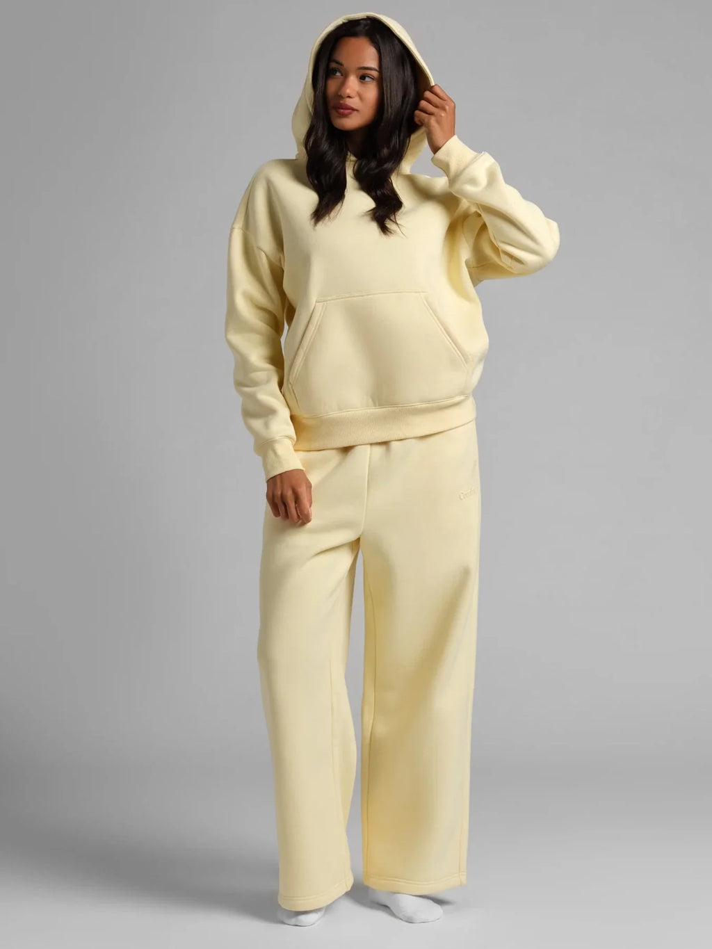 Cropped Pullover Hoodie - Buttercream