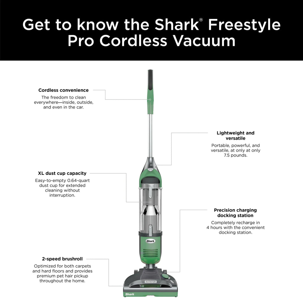 Shark Freestyle Pro Cordless Upright Vacuum With Precision Charging Dock - SV1114