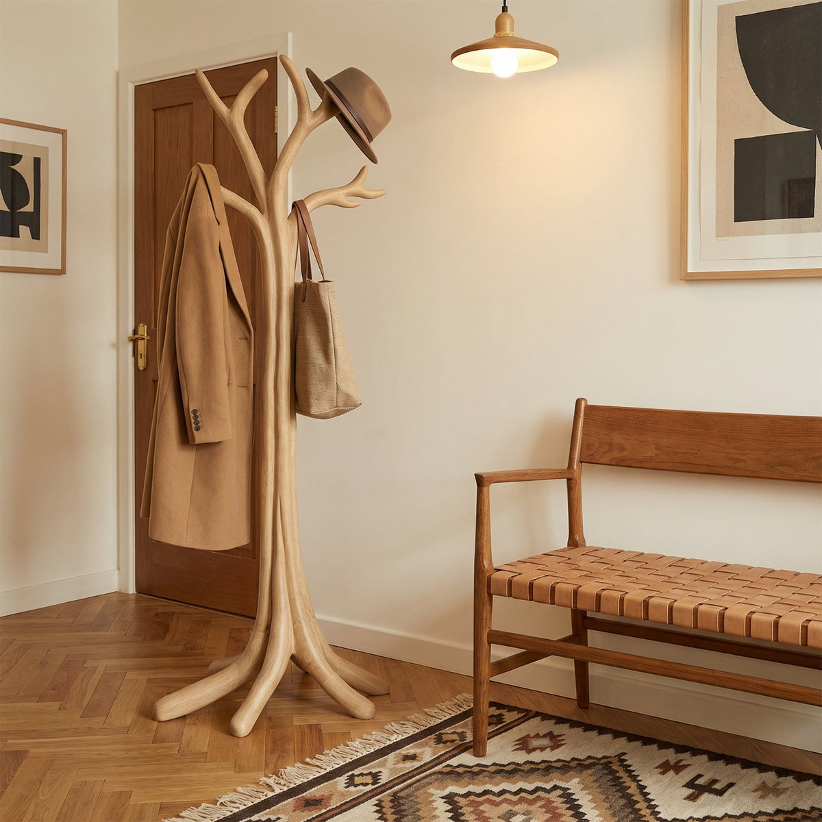 Rustic Tree Branch Coat Rack